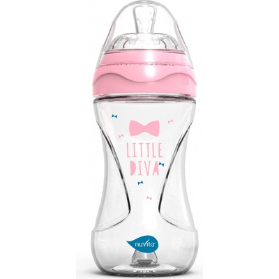 Nuvita lahvička Glass/Pink 240ml