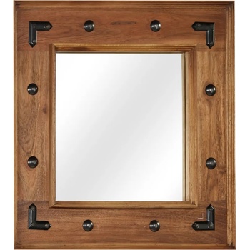 vidaXL Огледало, акациево дърво масив, 50x50 см (246307)