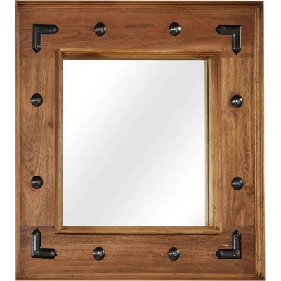 vidaXL Огледало, акациево дърво масив, 50x50 см (246307)