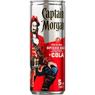 CAPTAIN MORGAN SPICED & COLA 6.4% 5% 0,25 l (holá láhev) – Zboží Dáma