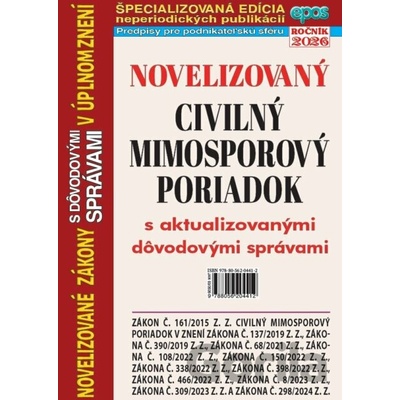 Novelizovaný Civilný mimosporový poriadok - Epos
