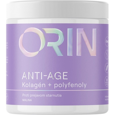 ORIN ANTI-AGE kolagén s polyfenolmi, malina, 30 denných dávok, 201 g