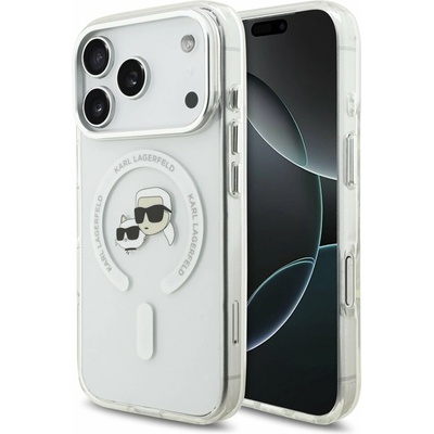 Karl Lagerfeld IML K&CH Heads Metal Frame MagSafe zadný kryt pre iPhone 17 Pro Transparent