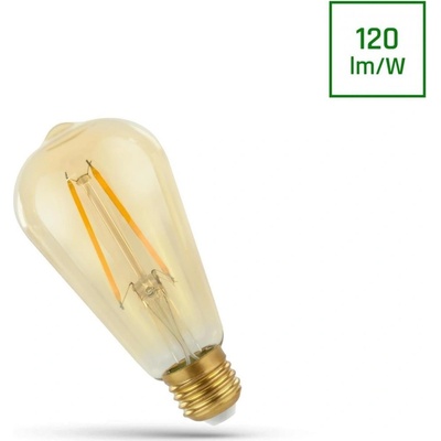 Spectrum LED Retro LED žárovka E27, ST64, 2W, 240lm, jantarové sklo, 2400K [WOJ+14079]