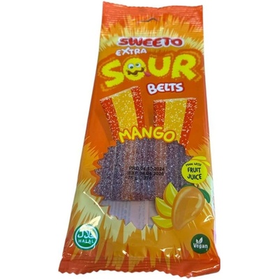 Sweeto Extra Sour Belts kyselé pásky mangové 75 g