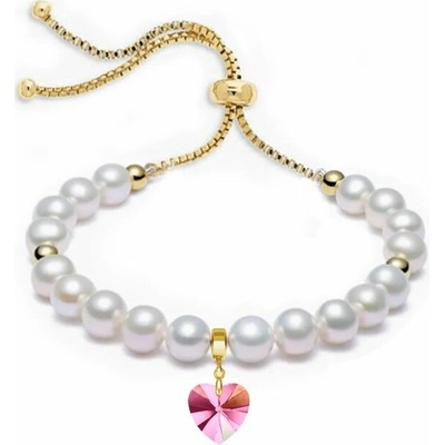 Swarovski e. dámsky perlový náramok Playful love so srdcom seb5962