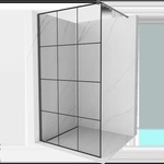 Mexen Kioto душ стена Walk-in 100 x 200 см, черна решетка 8 мм, четкан пистолет сив - 800-100-101-66-77 (800-100-101-66-77)
