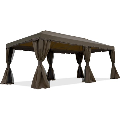 Garden Point Кафяв градински павилион с мрежа против комари Валенсия 3х6 м Garden Point (GAP1119)