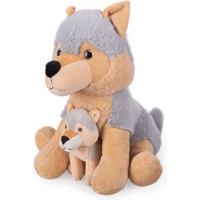 Mikro Плюшено куче хъски 25см седящо с малко