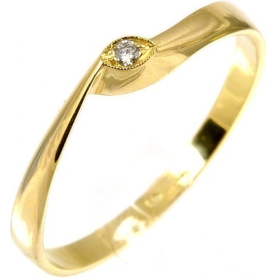 Šperky NM Dámský prsten s briliantem 1756 žlutá