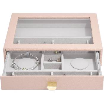 Stackers Ковчеже за накити Stackers с чекмедже и стъклен капак cлassic розово (75789)