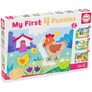 Educa Детски пъзел Educa 4 в 1 - Моята ферма (EDU18899) - baby