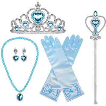 Sada Frozen 5ks / set Frozen Elsa 5ks čelenka hůlka rukavice náušnice náhrdelník