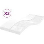 vidaXL Дунапренови матраци 2 бр бели 90x200 см 7-зонов твърдост 20 ILD (356363)