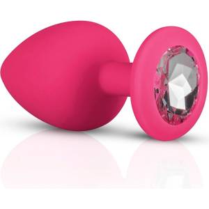 EasyToys anal collection Силиконов анален плъг с диамант - Розов