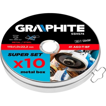 Graphite kotouč řezný 115 x 1.0 x 22.2 mm 41 A60-T-BF 10 ks.