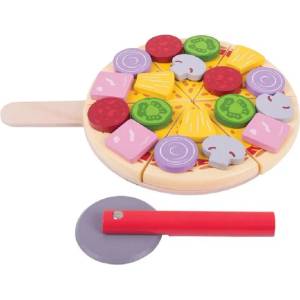 Bigjigs Toys Детска дървена играчка Bigjigs - Пица (BJ457) - baby