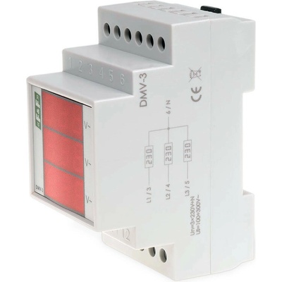 DMV-3 - 3-fázový digitálny voltmeter, 100-300V, presnosť 1%