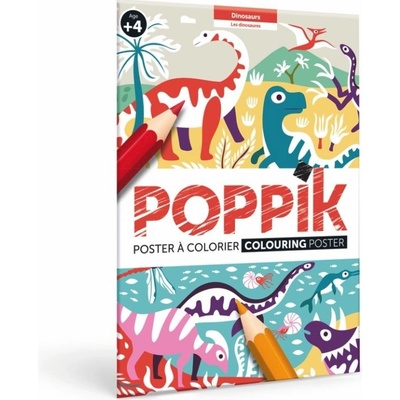 Poppik Dinosaury Plagát S Omaľovánkou