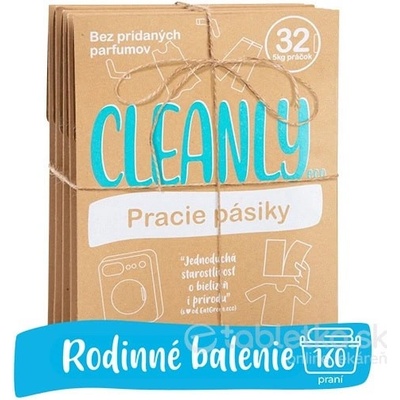 CLEANLY ECO pracie pásiky bez vône 160 ks