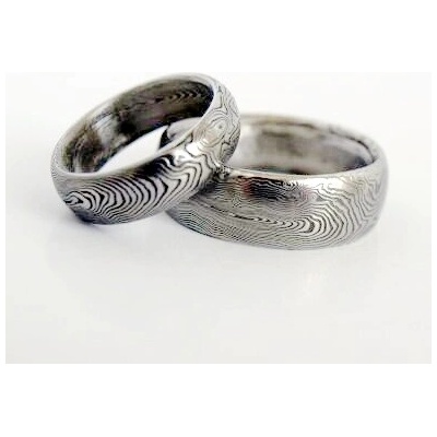 Snubní prsteňy kovaná nerezová ocel damasteel DA-1009