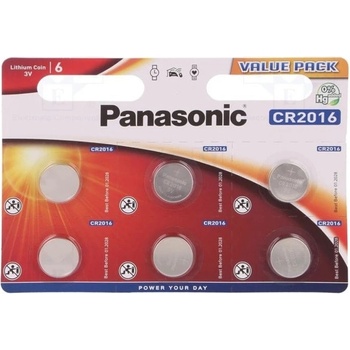 Image 1 of Panasonic Батерии литиеви Panasonic CR-2016 EL / 6BP, CR2016, 3V, 6бр (CR-2016 EL / 6BP)