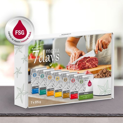 Platinum Natural Adult 7days Menu box MIX príchutí 7 x 375 g