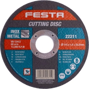 FESTA Режещ диск festa за метал и inox 115 × 1 × 22, 2 мм (22211fe)