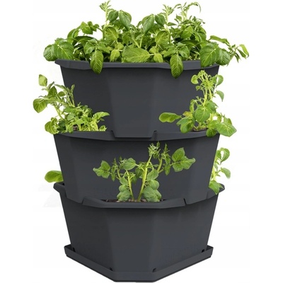 Gusta Garden Květináč plast šedý 50 x 38 x 38 cm