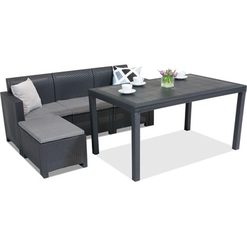 BICA Комплект мебели за отдих от техноратан Nebraska Relax Corner 4 антрацит Bica (BCNBLCOR4ANT)