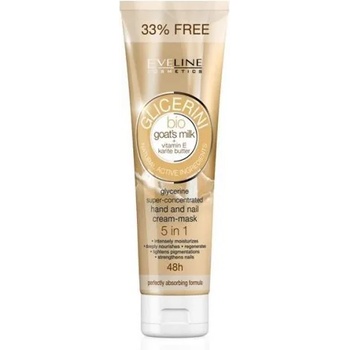 Image 1 of Eveline Cosmetics GLICERINI bio Goat's milk 5в1 крем-маска с глицерин за ръце и нокти 100мл