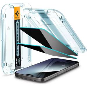 Spigen Glass tR EZ Fit (Privacy) 2 броя, прозрачен - iPhone 15 Pro (AGL06894)