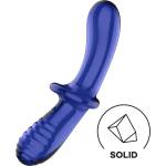 Satisfyer Double Crystal - двустранно стъклено дилдо - син