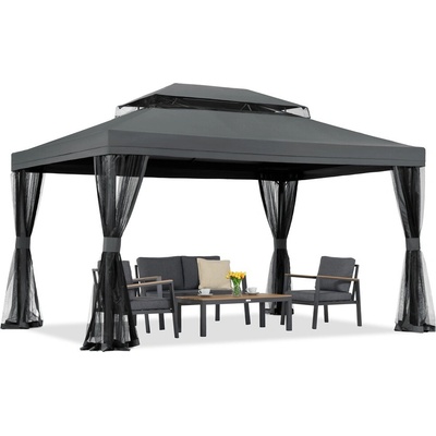 Garden Point záhradný pavilón s moskytiérou Valencia 3x4 m Antracit