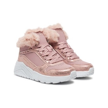Skechers dívčí kotníkové zimní boty Uno Lite Comfurt Collar mauve