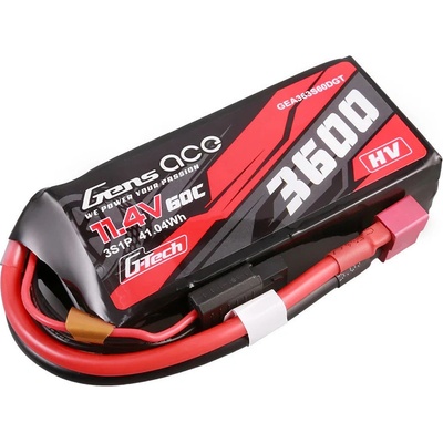 Gens ace G-Tech 3600mAh 11.4V 3S1P 60C High Voltage Lipo Battery Pack with T-plug