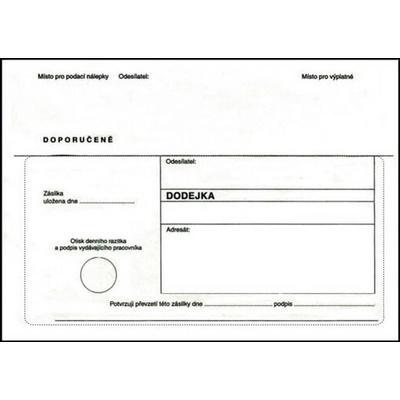 Krpa Obálky B6 s dodejkou, vytrhovací okénko - bílá / 1000 ks 33539
