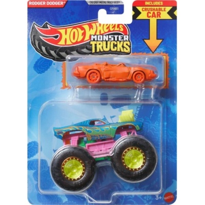 Mattel Hot Wheels Monster Trucks Rodger Dodger žlutá kola