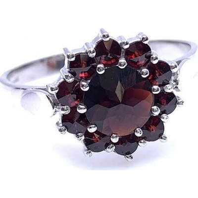 Český Granát Jan Kos jewellery Stříbrný prsten s granáty 121032945009