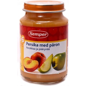 Semper Плодово пюре Semper - Праскови и круши, 190 g (9511) - baby