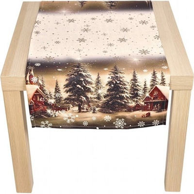 Forbyt Vianočný obrus Zasnežená krajina CYH6019R 40x140cm