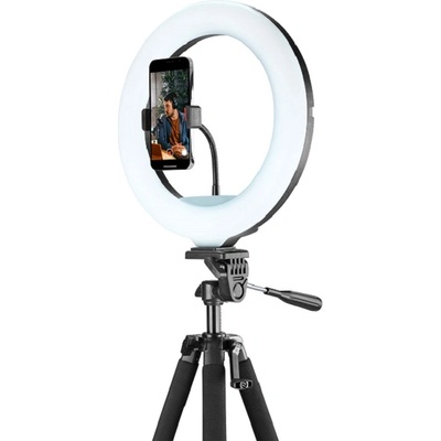 Cellularline Селфи стик Cellularline - Ring Light Master, 1.4m, черен (GROUNDRLHOMEK)