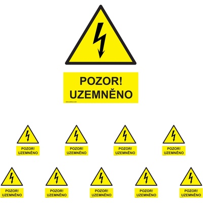 Walteco Pozor uzemnené 210x297mm, formát A4, plastová tabuľka Množstvo: 10 ks , 20047BP2