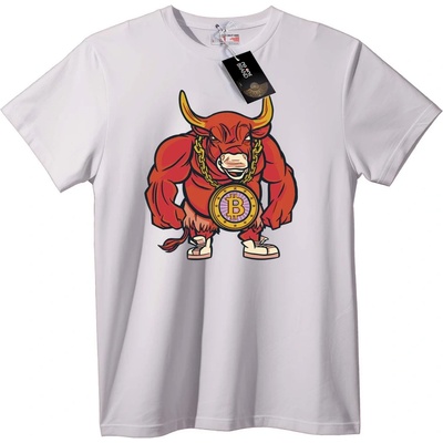 NOONEBRAND Тениска Bitcoin Сила на Бик - XL, White