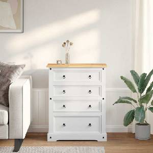 vidaXL Сандъци за складиране Corona Бял 92 x 48 x 114 см Солиден бор (42021197)