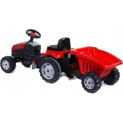 WOOPIE Šlapací traktor MAXI s přívěsem červený