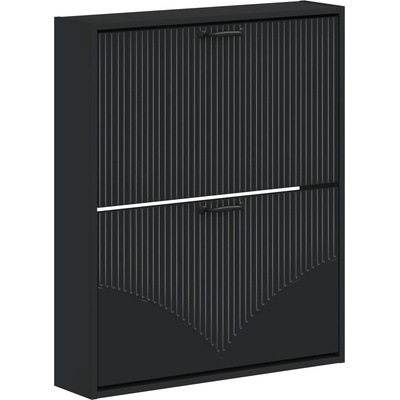 vidaXL Стенно шкафче за обувки HOORN 71 x 17 x 86 см Черно (897296)