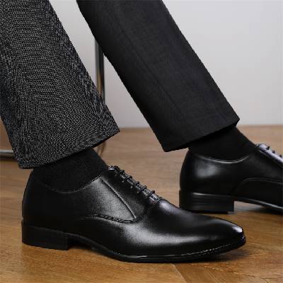 Wheres That From Wheres Oxford Lace Up Formal Classic Dress Shoe - Black PU
