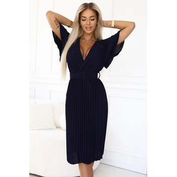 Numoco Плисирана миди рокля с преплитащо се деколте и широк колан numoco | Sin | ЖЕНИ | ONE SIZE