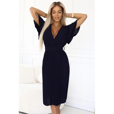 Numoco Плисирана миди рокля с преплитащо се деколте и широк колан numoco | Sin | ЖЕНИ | ЕДИН РАЗМЕР